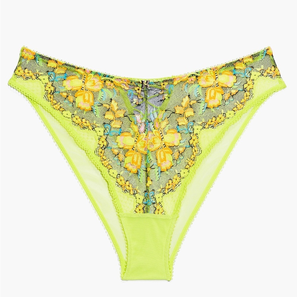 NWT Savage X Fenty by Rihanna Brazilian Neon Wild Bunch Lace Panty Sz Small - Picture 6 of 6